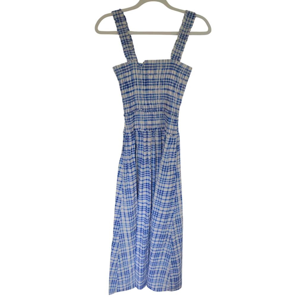 Hill House The Azalea Blue Plaid Maxi Nap Dress Size Small - Picture 2 of 6